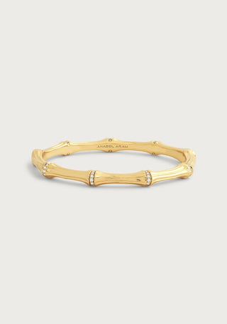 Bamboo Hinged Bangle, Gold