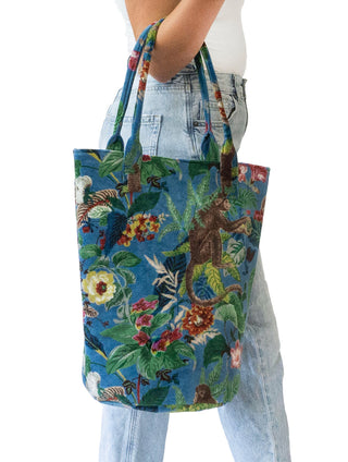 Velvet Tote, Monkey Blue Medium