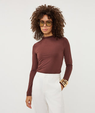 Basic Turtleneck Top, Coffee