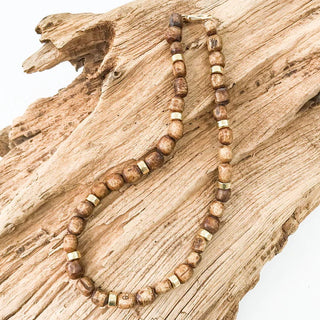 Tribal Tube Necklace, Brown