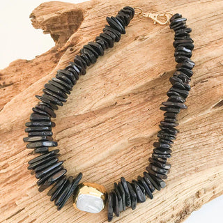 The Sariah Necklace, Black/Rectangle