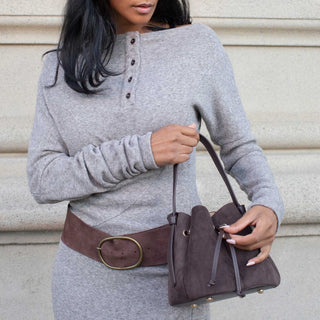 Laguna Mini Chocolate Leather Bag