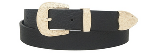 Flor Embossed Western Belt, Black