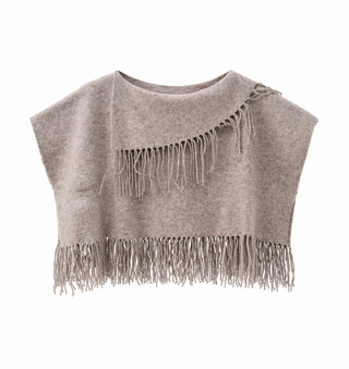 Fringe Wrap - Mushroom