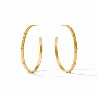 Crescent Stone Hoop, Cubic Zirconia