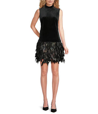 Colette Feather Trim Dress
