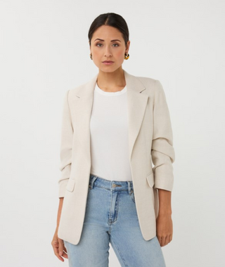 Linen Blazer, Sand