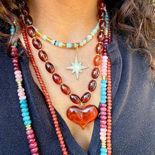 Roxie Tortoise Beaded Necklace  - Brown