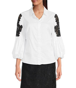 Bella Lace Insert Blouse, Multi