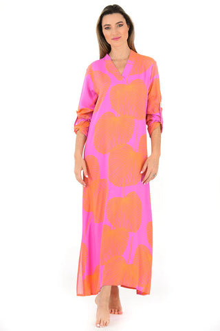 Exuma Kaftan, Magenta Fan Coral