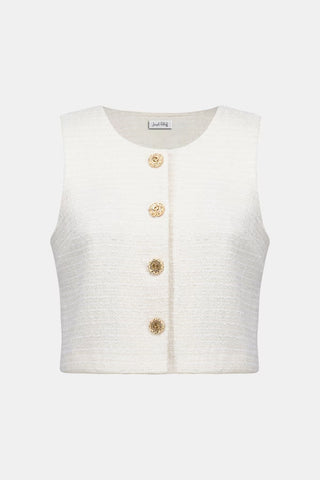 Sleeveless Vest, Cream