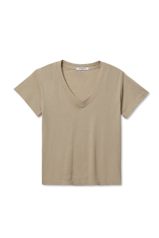 Hendrix Boxy V Neck Tee, Driftwood