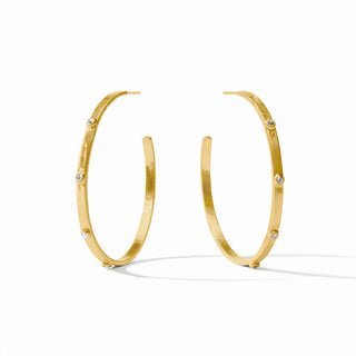 Crescent Stone Hoop, CZ - XL