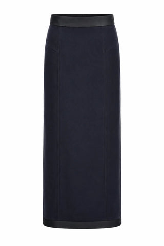 Cassie Skirt, Navy Suede