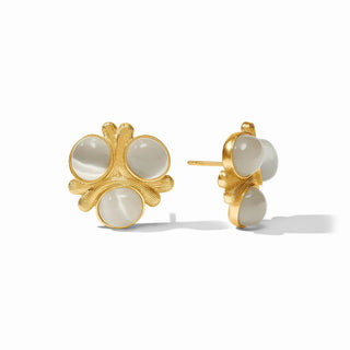 Cobblestone Statement Stud - Ivory Cat'S Eye