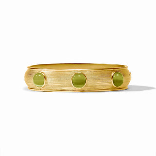 Cobblestone Stone Hinge Bangle - Green Cat'S Eye
