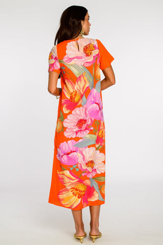 Tess Midi Dress, Sunset Blooms
