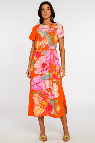 Tess Midi Dress, Sunset Blooms