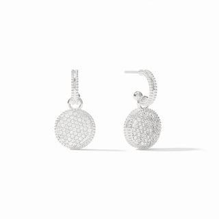 Fleur-De-Lis Hoop & Charm Earring - Cubic Zirconia