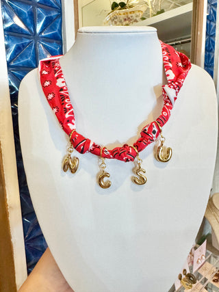 Red Bandana Scarf Necklace - NCSU