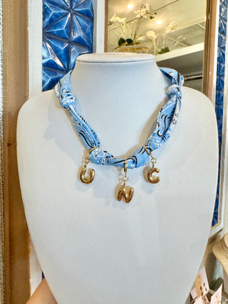Light Blue Scarf Necklace - UNC