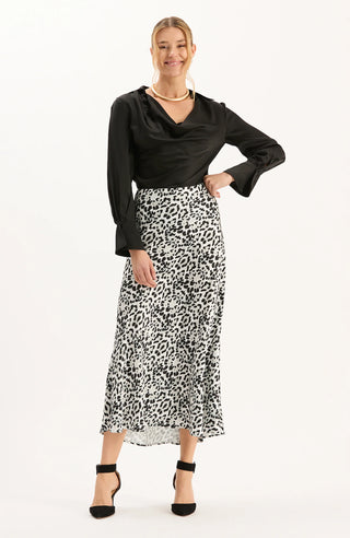 Edie Charmeuse Skirt, Multi