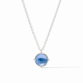 Honeybee Solitaire Necklace - Iridescent Chalcedony Blue