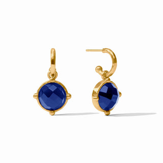 Honeybee Hoop & Charm Earring - Iridescent Sapphire Blue