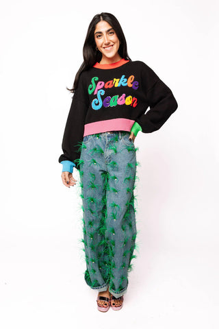 Colorblock Sparkle Season Sweater