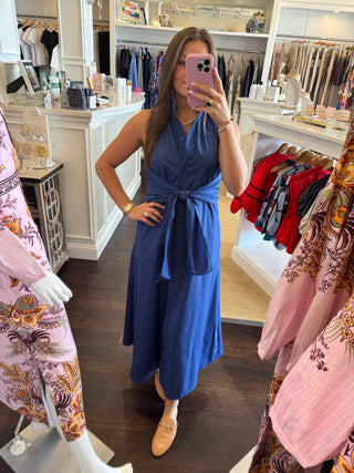 Back Wrap Maxi Dress, Navy