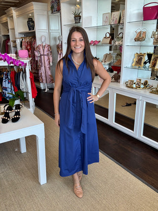 Back Wrap Maxi Dress, Navy