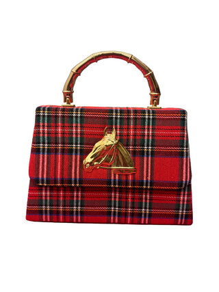 Red Plaid Lulu Bag - Horsehead