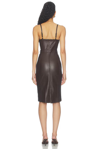 Halia Buckle Midi Dress, Coffee Bean