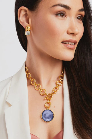 Honeybee Statement Necklace - Iridescent Tanzanite Blue