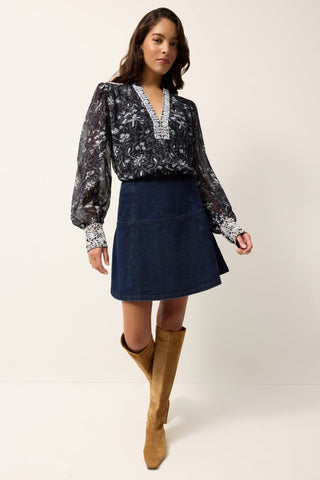 Crawford Skirt, Dark Wash