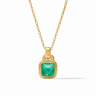 Sahara Solitaire Necklace - Iridescent Emerald Green