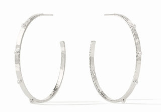Crescent Stone Hoop, Xl - Pearl