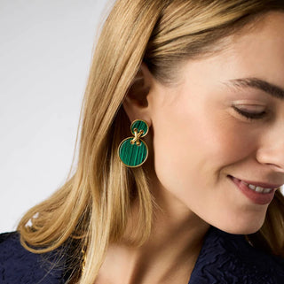Essex Statement Earring - Malachite Green