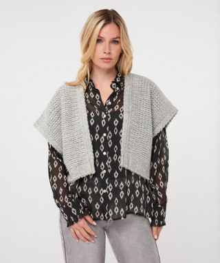 Knit Cardigan, Light Grey