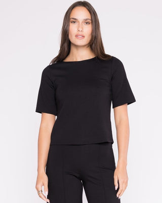 Ponte Knit Short Sleeve, Black