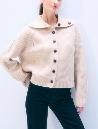 Merino Wool Cardigan, Buttermilk