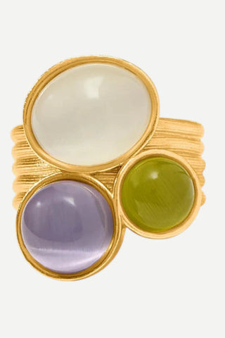 Cobblestone Statement Ring, Multi Stone Cat'S Eye