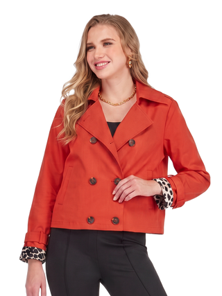 Short Trench Jacket, Red