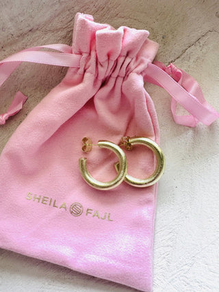 Pompei Hoops, Brushed Gold