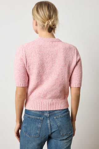 Short Sleeve Marled Pullover, Rosebud