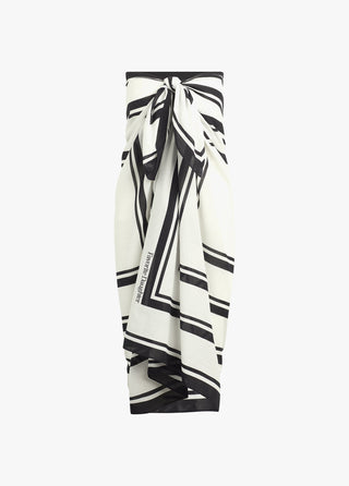 Geo Print Pareo, Black/White