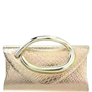 Textured Metal Design Evening Clutch Bag