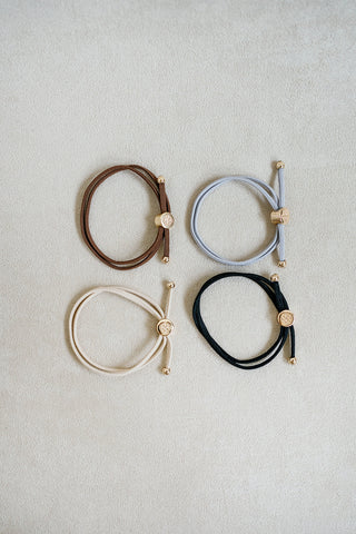 Skinny Hair Tie Set, Dark Neutral