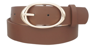 Microsuede Organic Oval Buckle, Brown