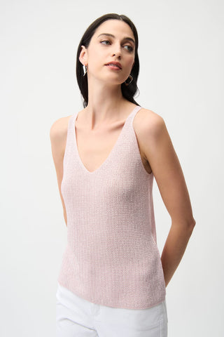 Metallic Knit Tank, Petal Pink
